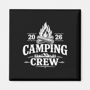 Imã Viagem de camping de grupo retrô família combinand