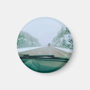 Imã Viagem de carro pela Suécia nevada