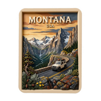 Ímã Viagem de Carro por Montana Parque Nacional Glacie