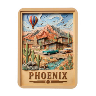 Ímã Viagem de carro por Phoenix Arizona Texto Texturiz