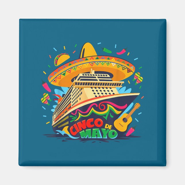 Imã viagem de cruzeiro cinco de maio mexicano (Frente)