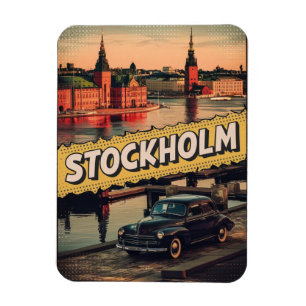 Ímã viagem de de suecia de estocolmo presentes em quad