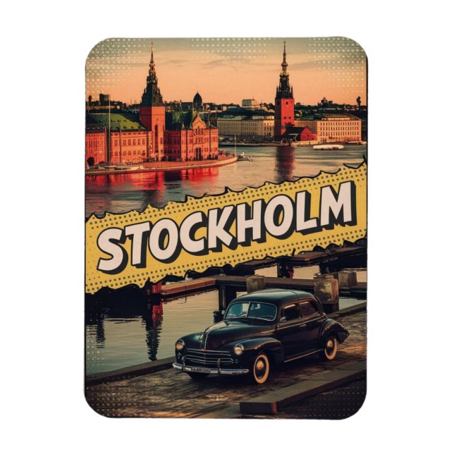 Ímã viagem de de suecia de estocolmo presentes em quad (Vertical)