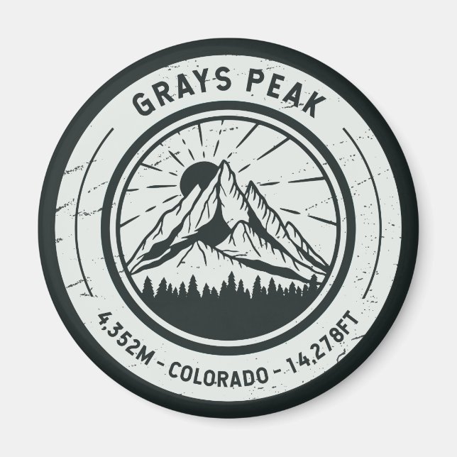 Imã Viagem de Esqui de Pico de Grays Colorado (Frente)