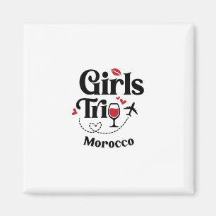Imã Viagem de férias de meninas de vinho fofo Marrocos