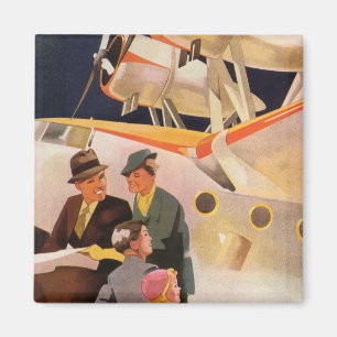 Imã Viagem de férias em família vintage de hidroavião 
