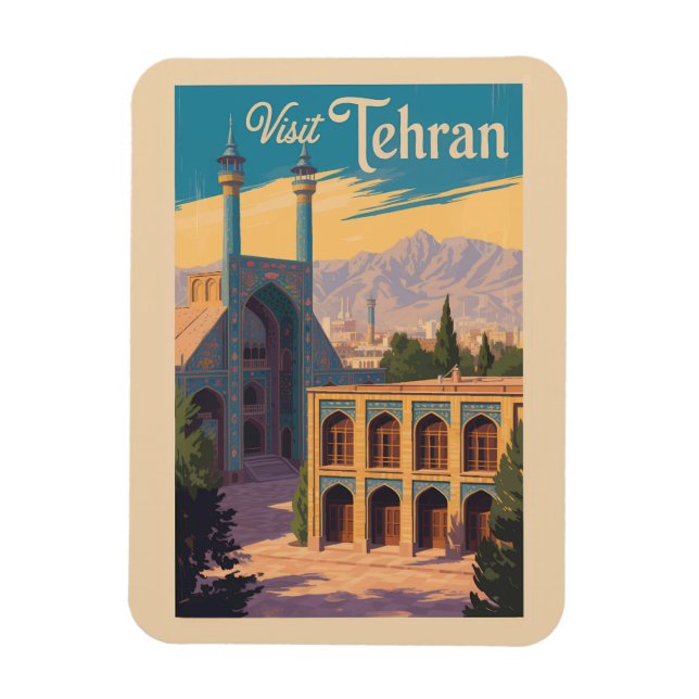 Ímã Viagem de Ilustração do Palácio Golestan do Teerão (Vertical)