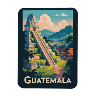 Ímã Viagem de Ilustração do Parque Nacional do Tikal d
