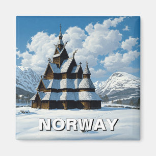 Imã Viagem de inverno da Igreja de Stave da Noruega