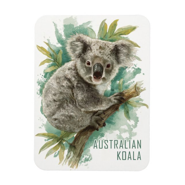 Ímã Viagem de Koala Australiano Vintage (Vertical)