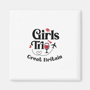 Imã Viagem de meninas de vinho fofo Grã-Bretanha Viage