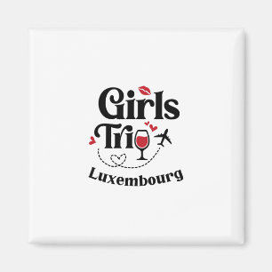 Imã Viagem de meninas de vinho fofo Luxemburgo Viagem