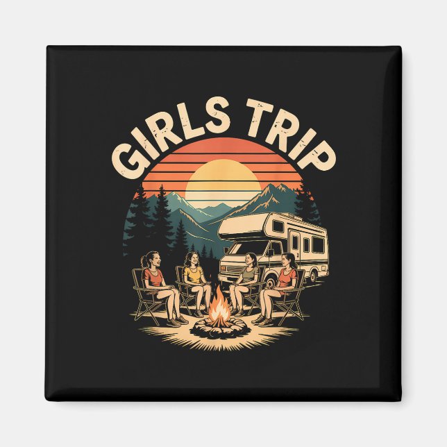 Imã Viagem de meninas rv acampamento trailer amigos jo (Frente)