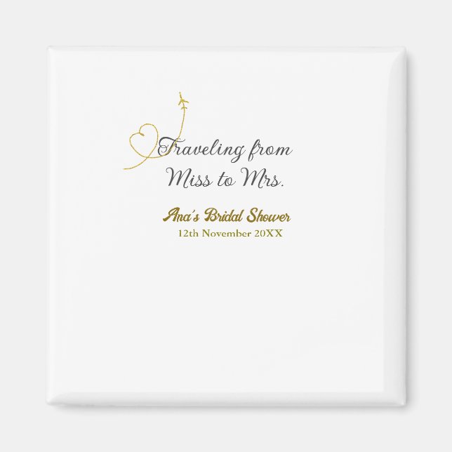 Imã Viagem de Miss para Mrs chá de lingerie adicionar  (Frente)