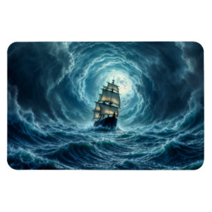 Ímã Viagem de oceano de tempestade de galeon