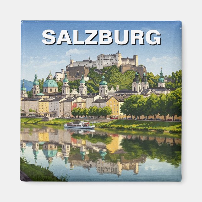 Imã Viagem de Salzburg Áustria (Frente)