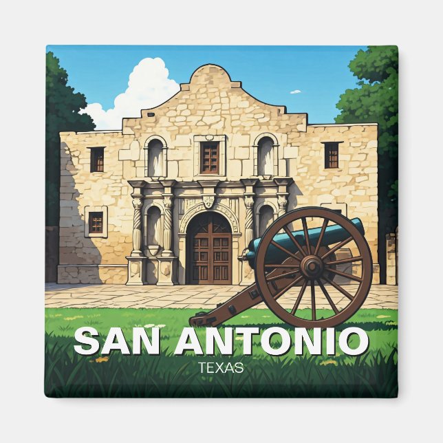 Imã Viagem de San Antonio Texas Alamo (Frente)