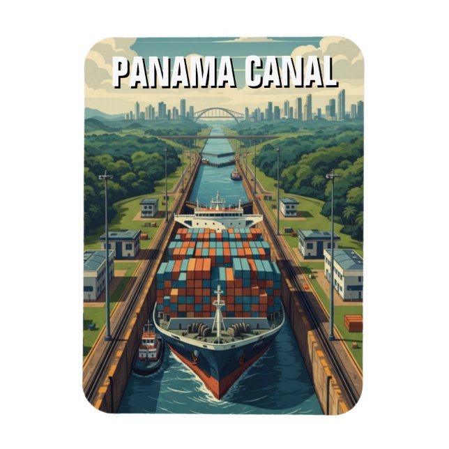 Ímã Viagem do Canal do Panamá (Vertical)