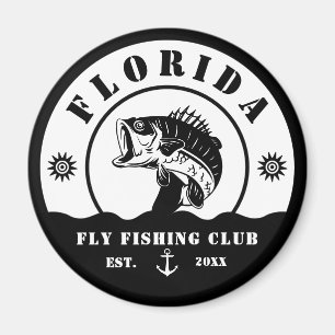 Imã Viagem do Clube de Pesca com Mosca Pescador acampa
