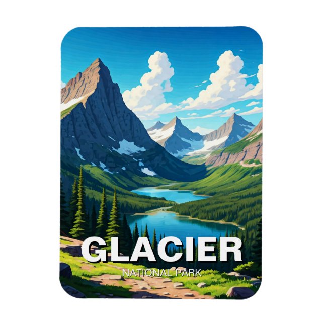 Ímã Viagem do Parque Nacional Glacier (Vertical)