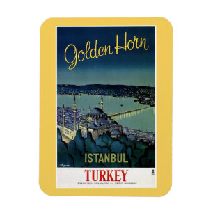 Ímã Viagem dourado de Istambul Turquia do chifre do