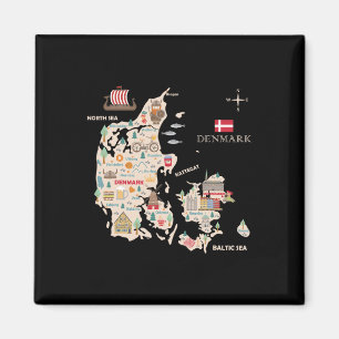 Imã Viagem Europe Dinamarca Mapa Copenhaga Família din