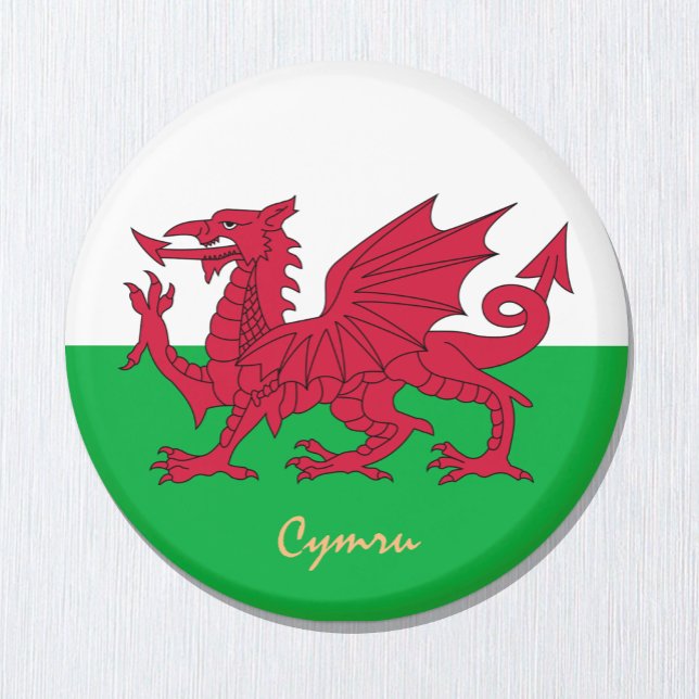 Imã Viagem, férias, esportes e Cymru, Welsh Flag & Wal (Criador carregado)