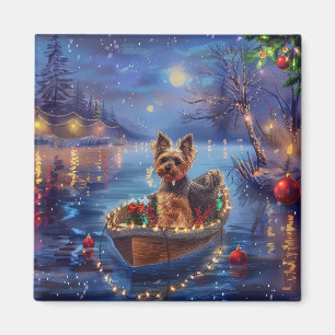 Imã Viagem Festiva de Natal do Biewer Terrier