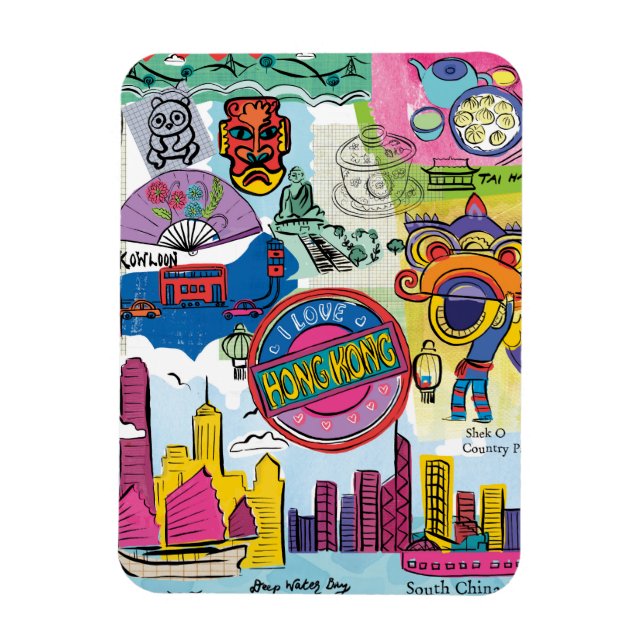 Ímã Viagem global - Hong Kong (Vertical)