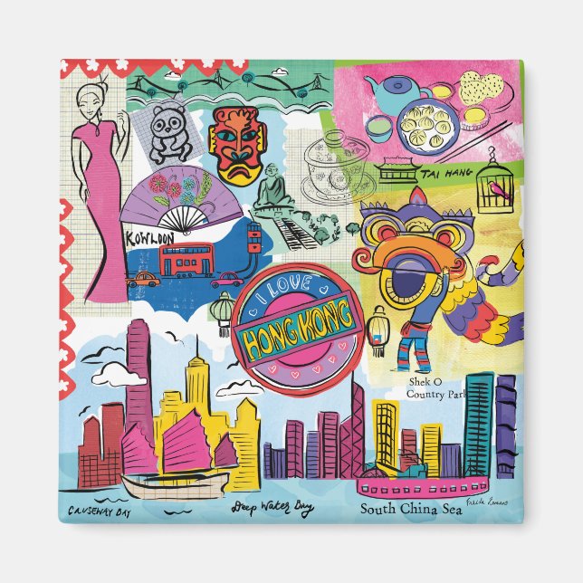 Imã Viagem global - Hong Kong (Frente)