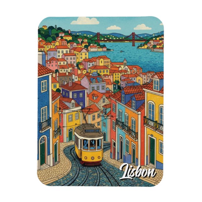 Ímã Viagem Lisboa Portugal  (Vertical)