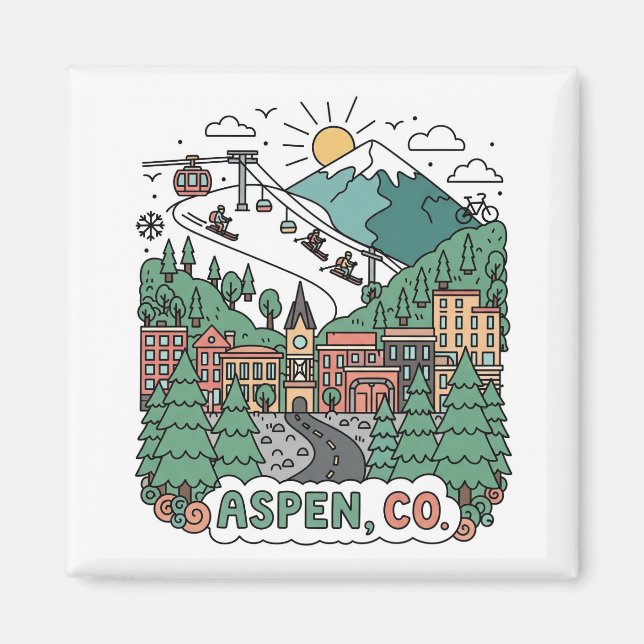 Imã Viagem para Aspen Colorado (Frente)