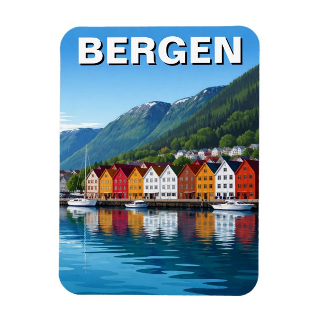 Ímã Viagem para Bergen Noruega (Vertical)