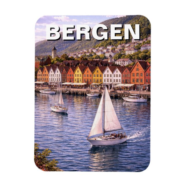 Ímã Viagem para Bergen Noruega (Vertical)