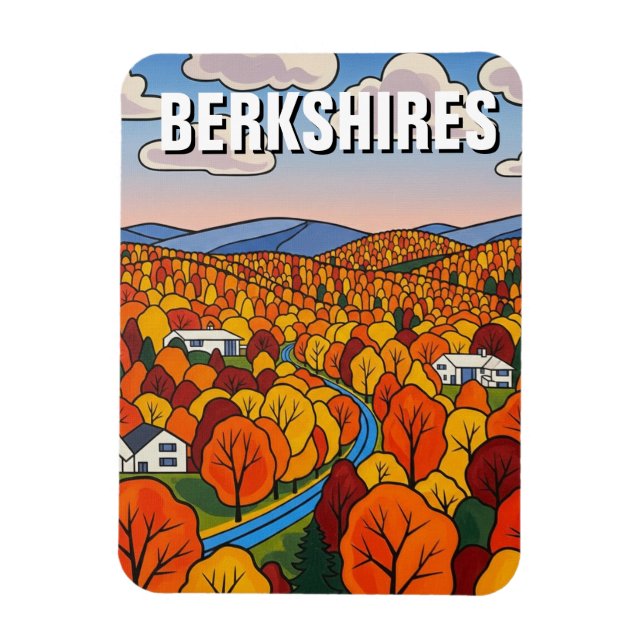 Ímã Viagem para Berkshires Massachusetts (Vertical)