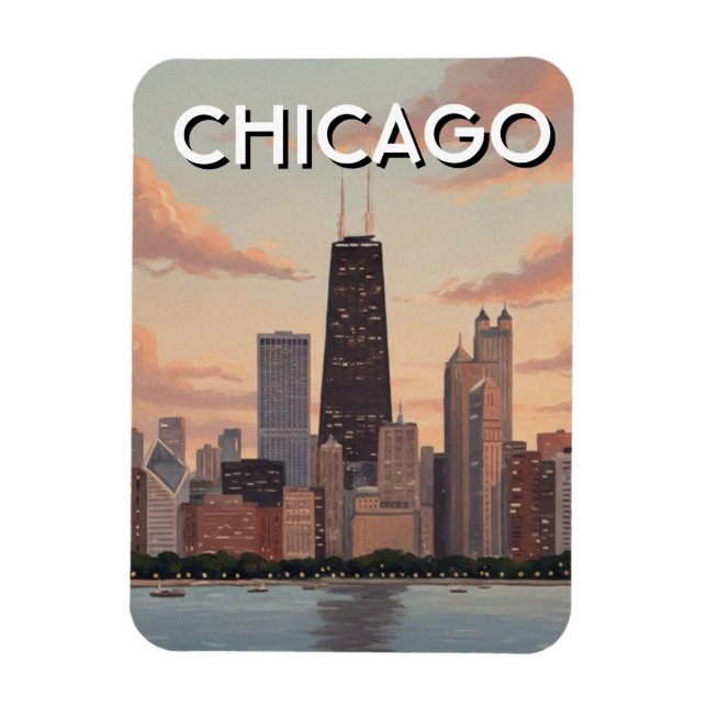 Ímã Viagem para Chicago Illinois (Vertical)