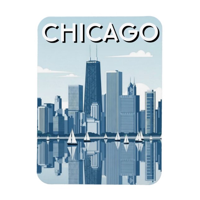 Ímã Viagem para Chicago Illinois (Vertical)