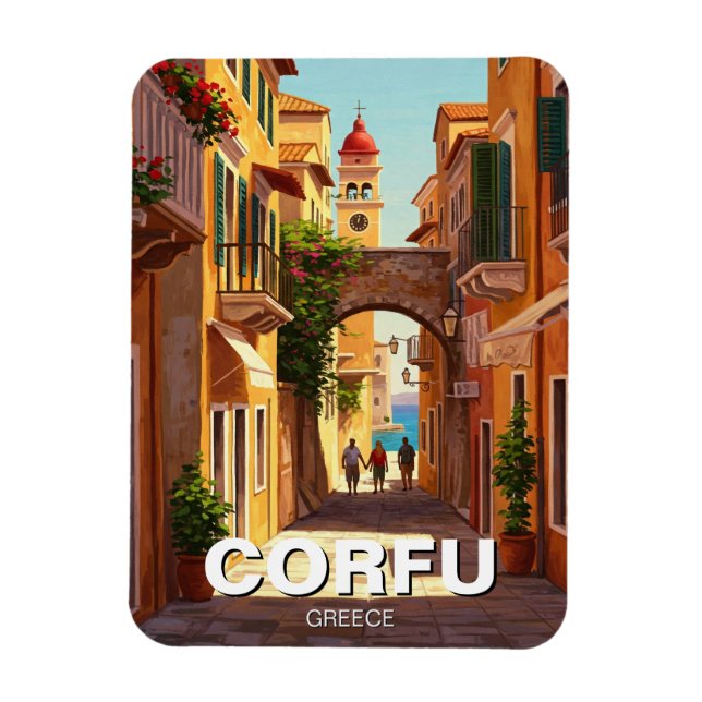 Ímã Viagem para Corfu Grécia (Vertical)