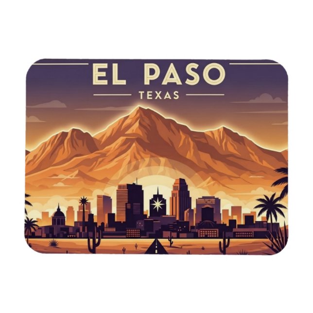 Ímã Viagem para El Paso Texas (Horizontal)