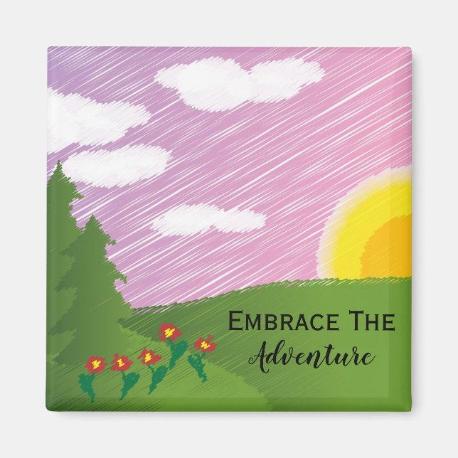 Imã Viagem para Embarcar O Adventure Inspirational Pin (Frente)