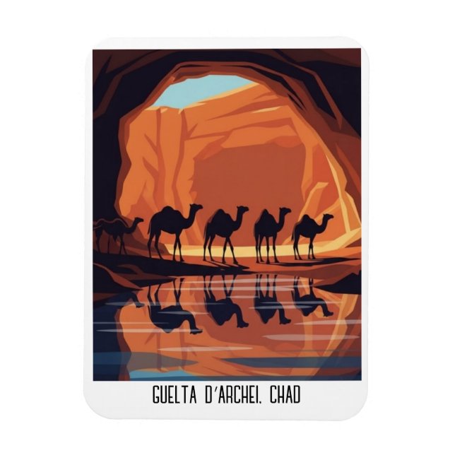 Ímã Viagem para Guelta d’Archei no Chade (Vertical)