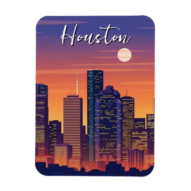 Ímã Viagem para Houston Texas (Vertical)