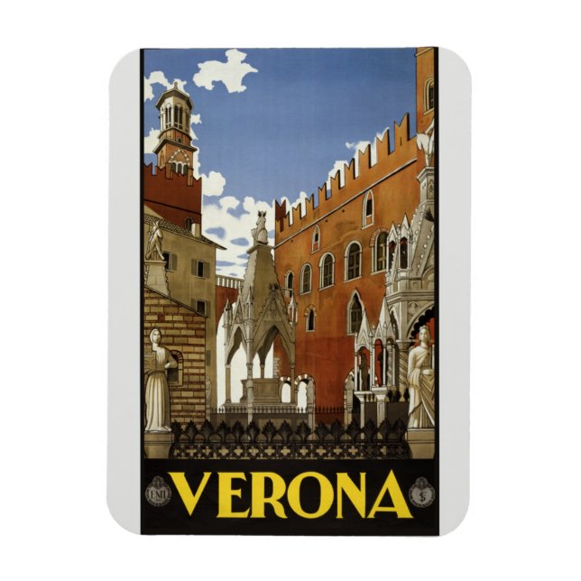 Ímã Viagem para Itália - Poster vintage de Verona (Vertical)