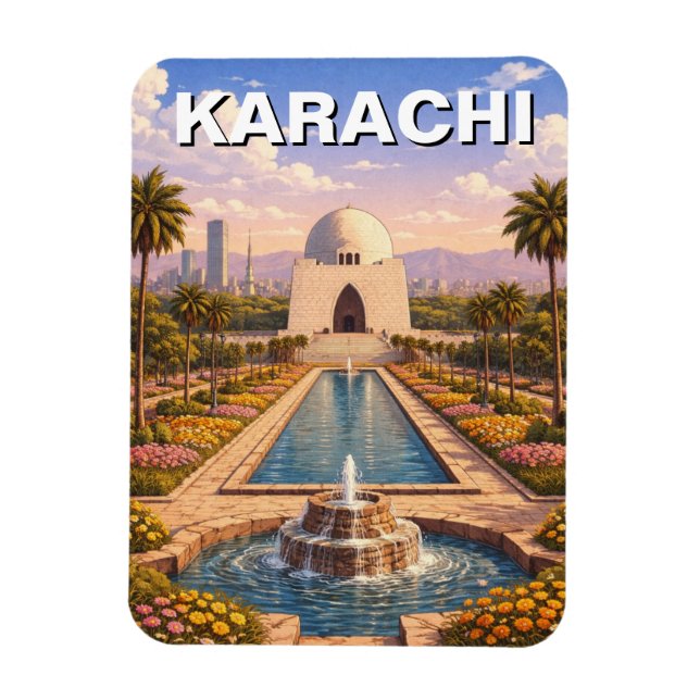 Ímã Viagem para Karachi Paquistão (Vertical)