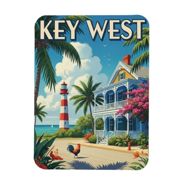Ímã Viagem para Key West Flórida (Vertical)
