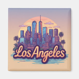 Imã Viagem para Los Angeles Califórnia Cidade Retro