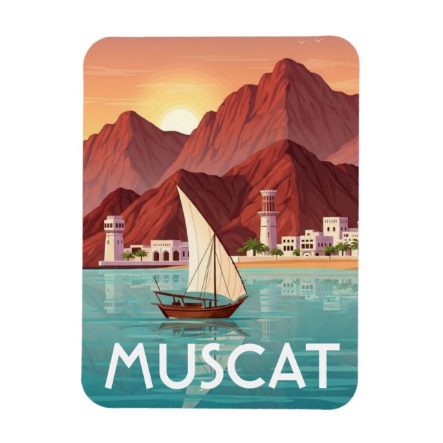 Ímã Viagem para Mascate Omã (Vertical)
