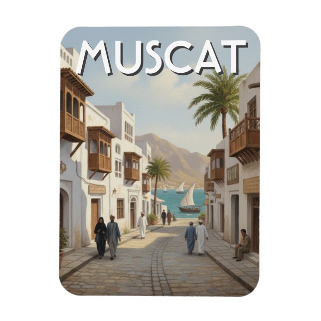 Ímã Viagem para Mascate Omã (Vertical)
