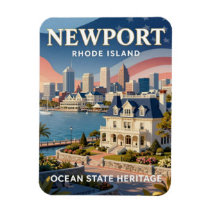 Ímã Viagem para Newport Rhode Island na Era Dourada