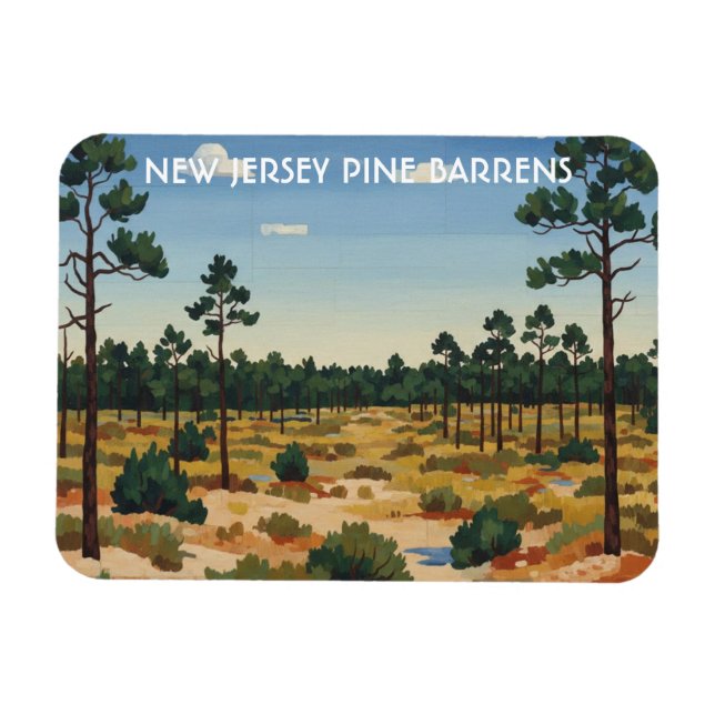 Ímã Viagem para Pine Barrens Nova Jersey (Horizontal)